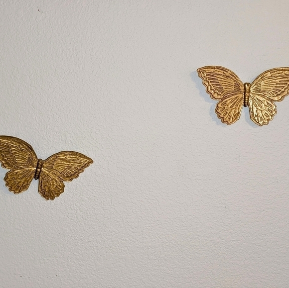 Butterflies in Gold Homco Wall Decor 1970s - Picture 4 of 4